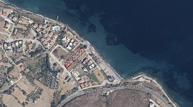 İzmir Karaburun'da denize sıfır satılık 1.753 m2 arsa